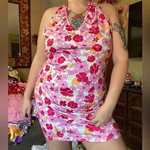 Hawaiian key west kitten hibiscus dress
